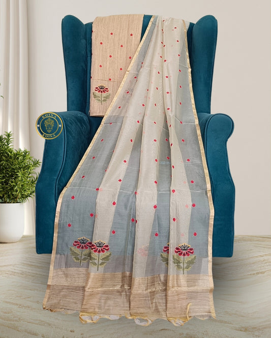 Chanderi cotton mekhela chadar