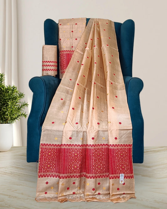 Tussar silk mekhela sador