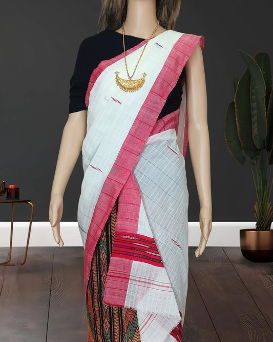 Padmini cotton single sador -White