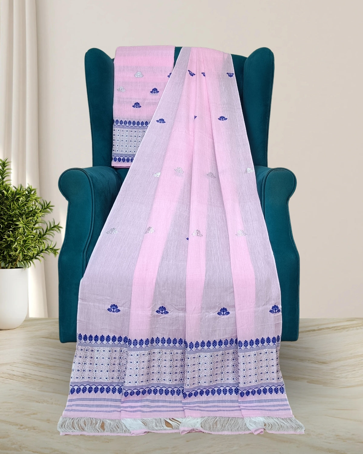 Mercerised cotton mekhela sador