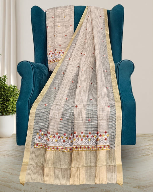 Chanderi cotton mekhela chadar