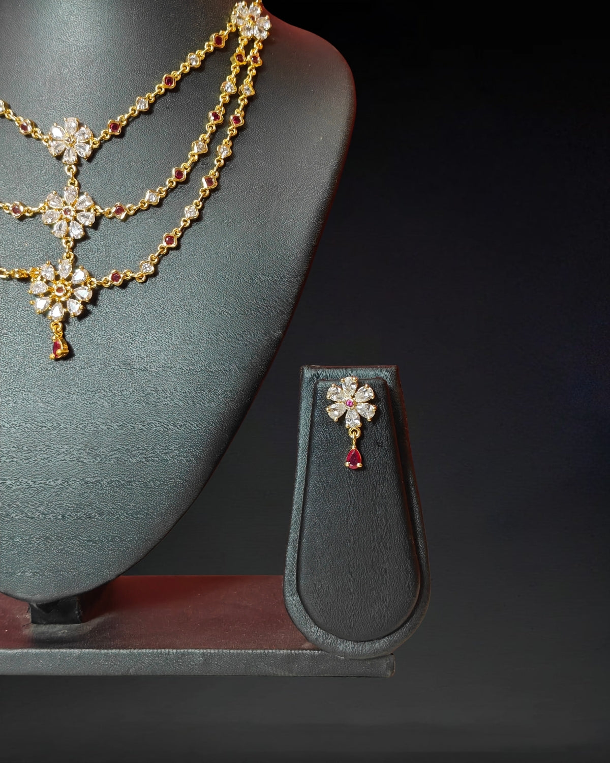 Flower design jewellery set