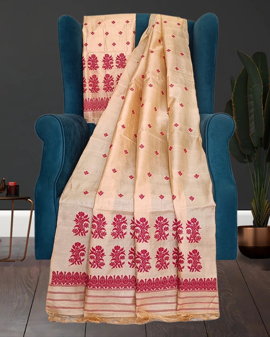 Tussar silk mekhela chadar