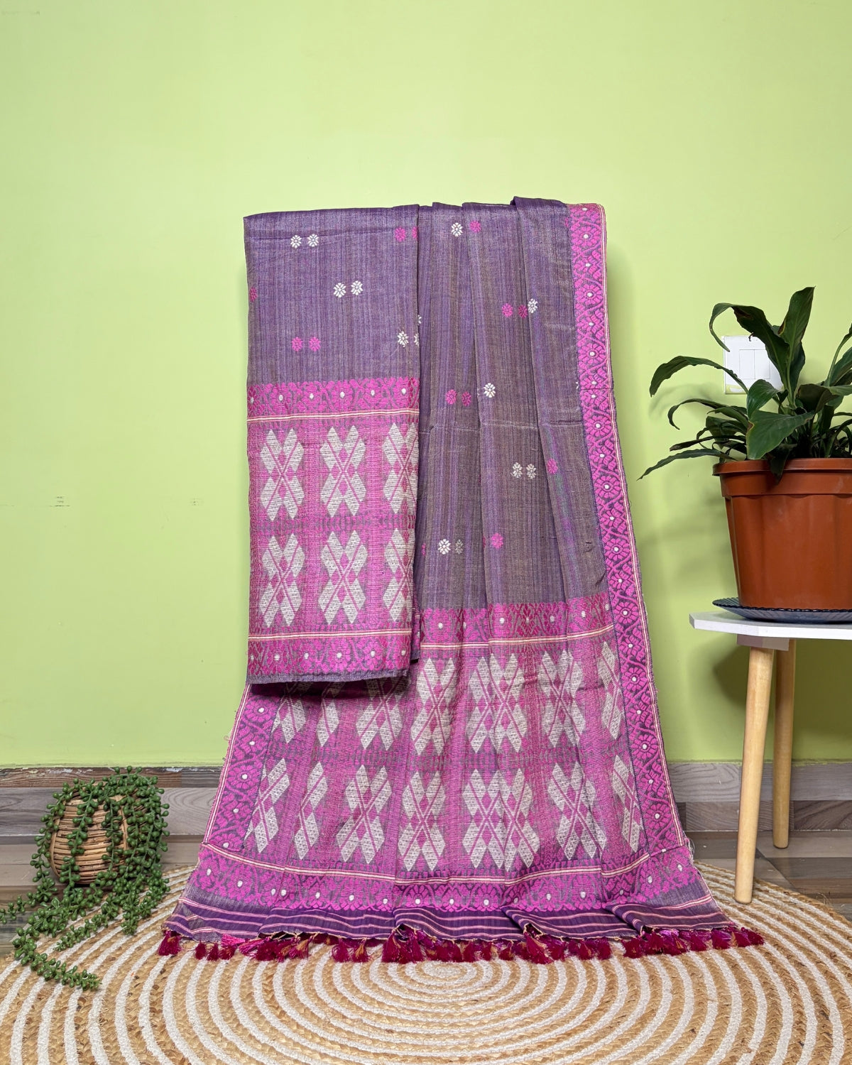 Tussar silk x Padmini cotton mekhela sador- Eri work