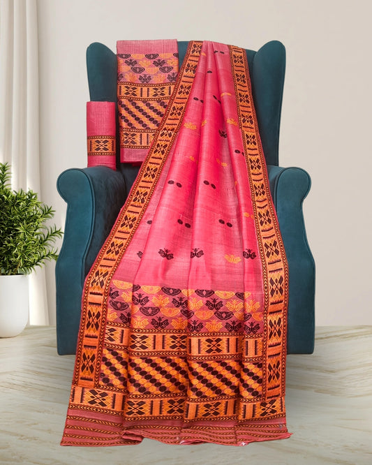 Semi nuni Mising mekhela sador - DMC motifs