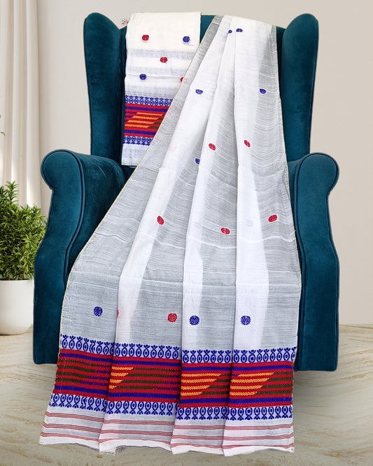 Staple cotton mekhela chadar