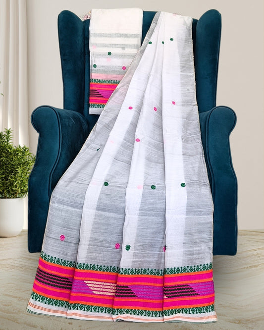 Staple cotton mekhela chadar