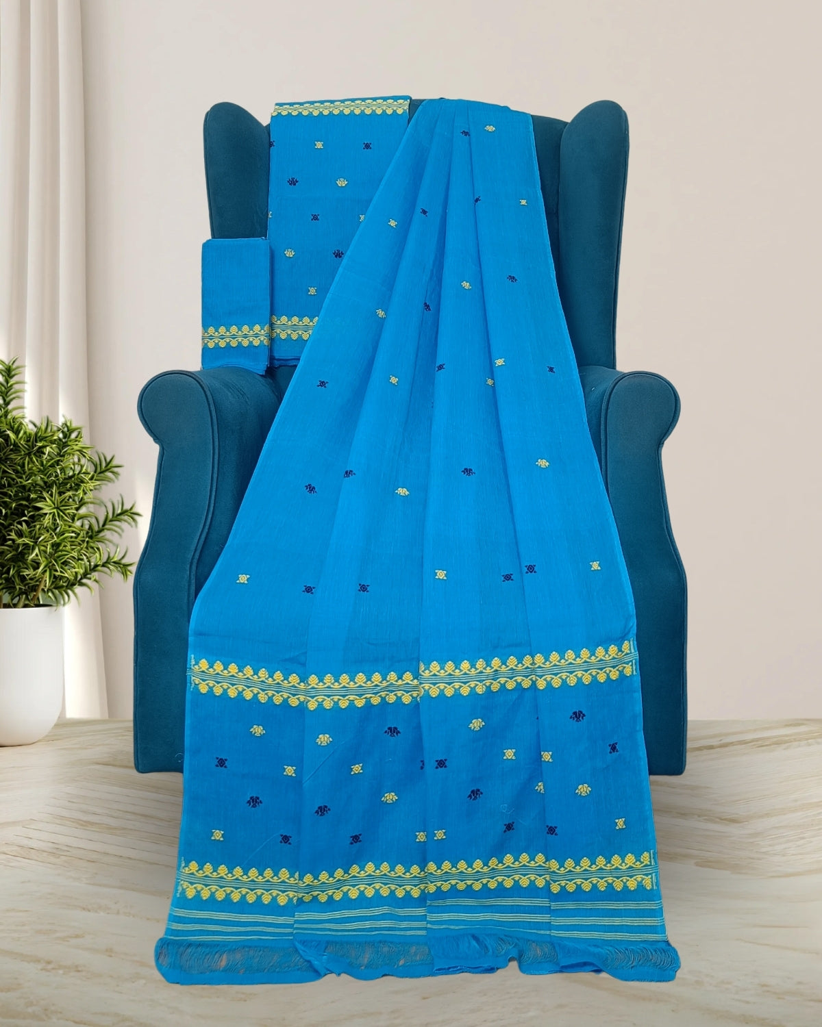 Mercerised cotton mekhela sador