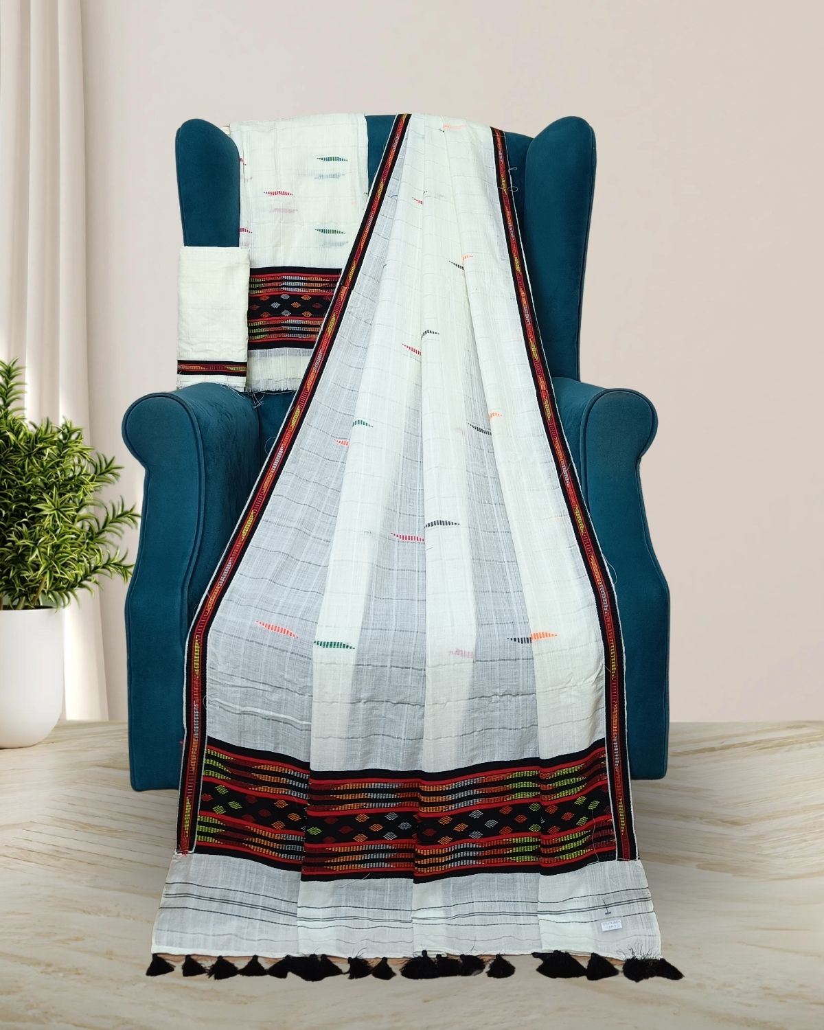Semi nuni mekhela sador - Black kesh bosa