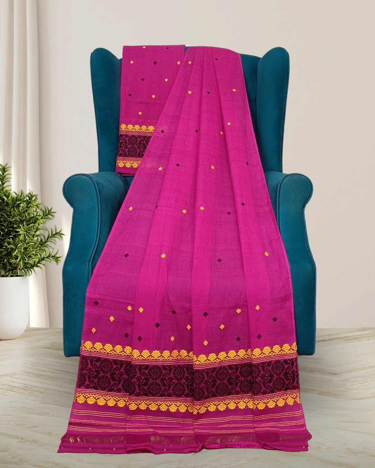Mercerised cotton mekhela sador