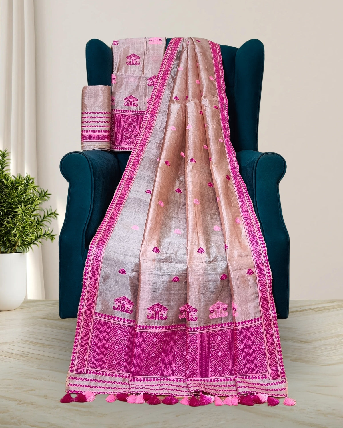 Pure kesapaat X Tussar silk mekhela sador
