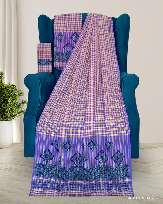 Pajok design Mising mekhela sador - Purple