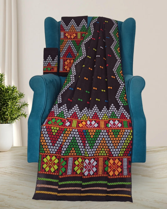 Brown padmini cotton mekhela sador