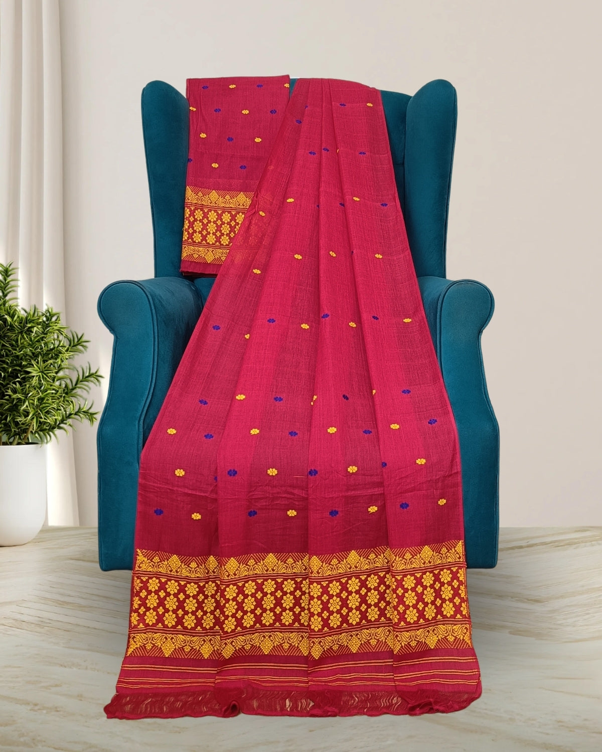Mercerised cotton mekhela sador