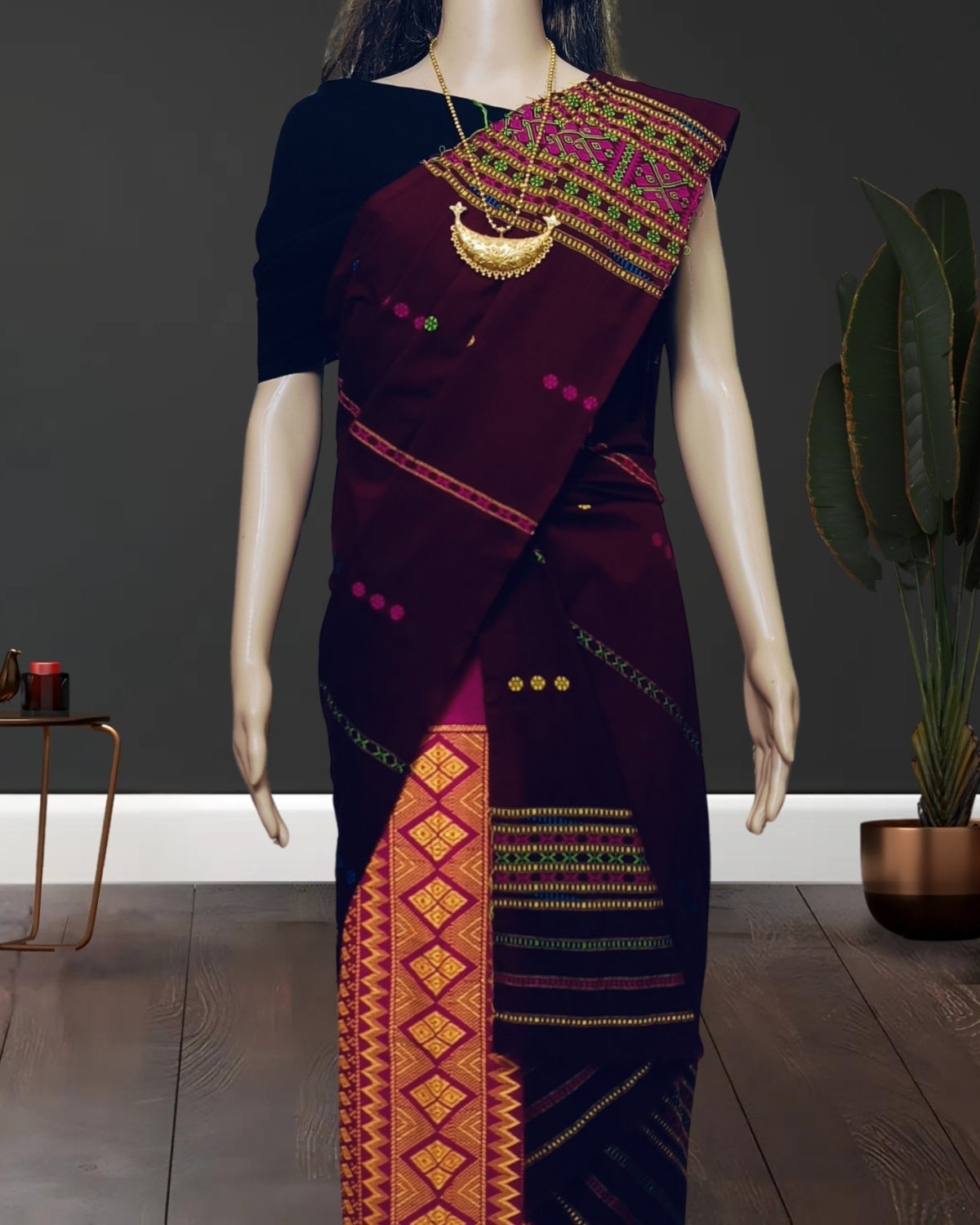 Gero design padmini cotton single sador - Brown