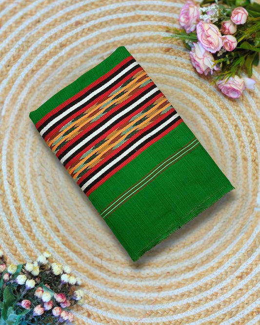 Ribi design Mising mekhela sador - Green