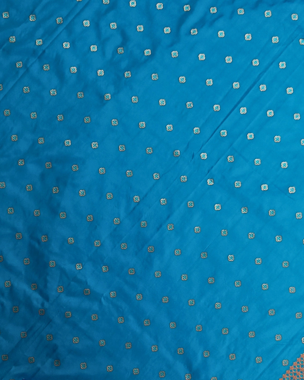 Semi paat mekhela sador with copper guna work - Blue
