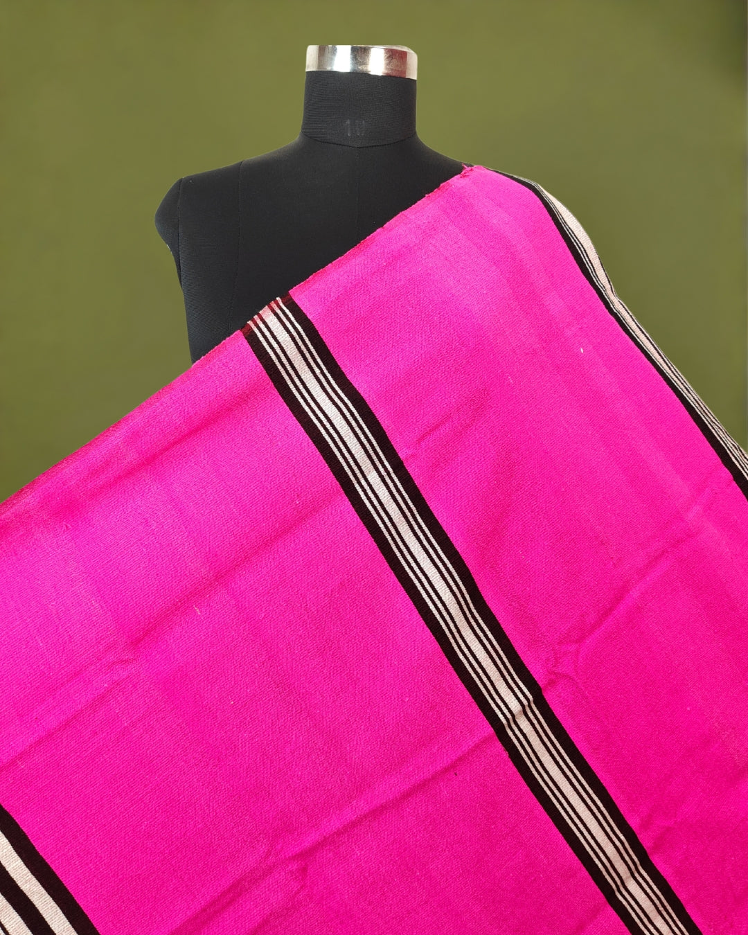 Mising Ribi design woolen Stole - Pink