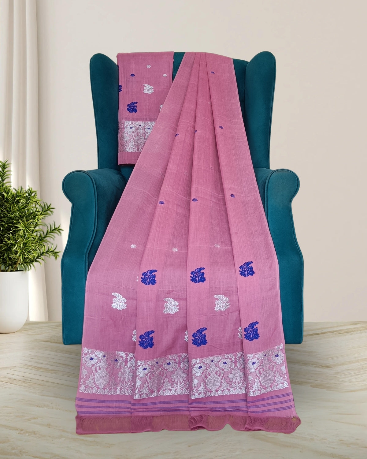 Mercerised cotton mekhela sador