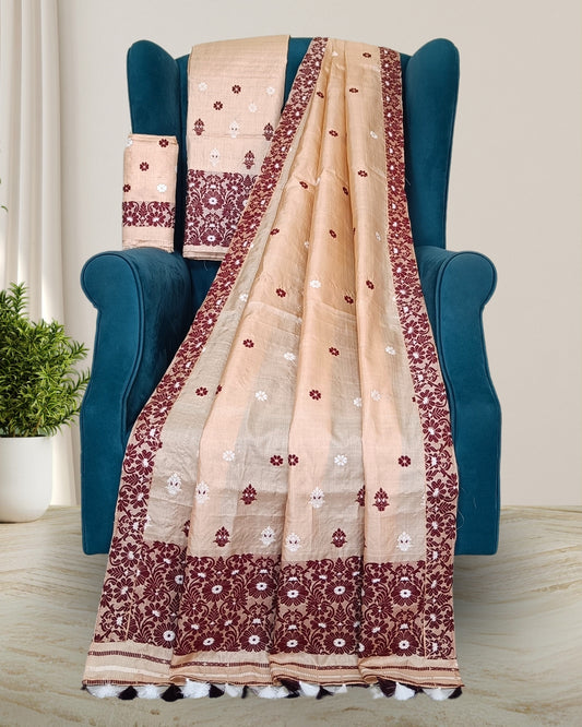 Tussar silk mekhela chadar