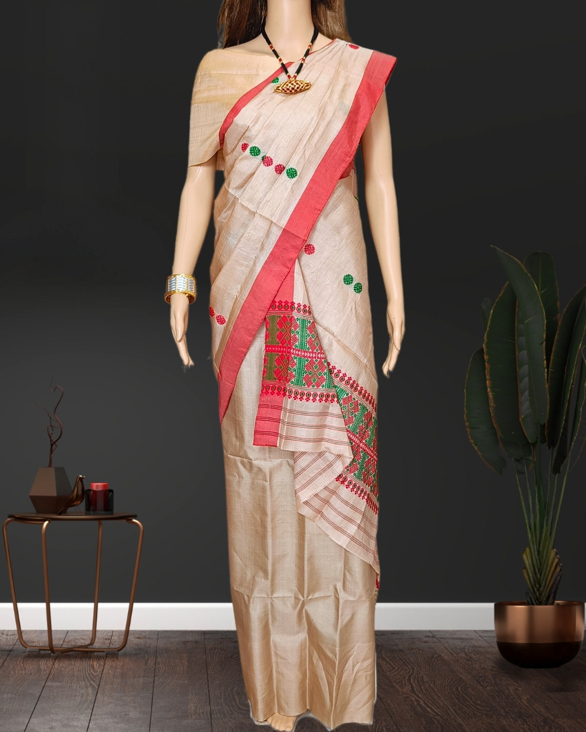 Tussar silk single sador