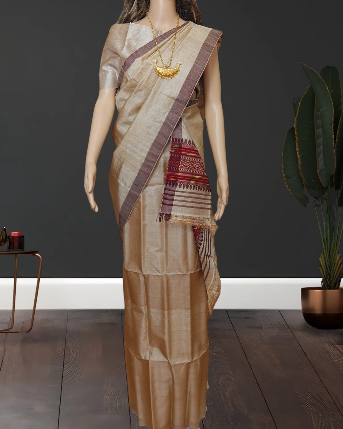 Pure tussar silk single sador