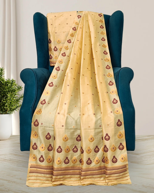 Raw silk mekhela sador