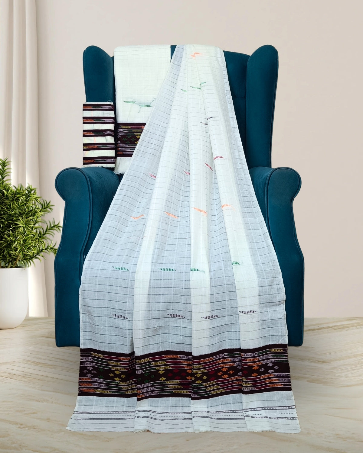 Semi nuni mekhela sador - Black kesh bosa