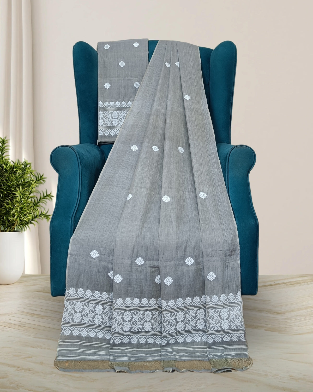 Mercerised cotton mekhela sador