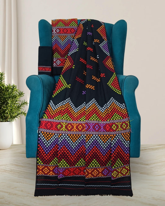 Black padmini cotton Mising mekhela sador 