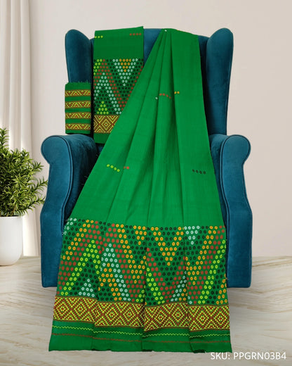 Green padmini cotton Mising mekhela sador