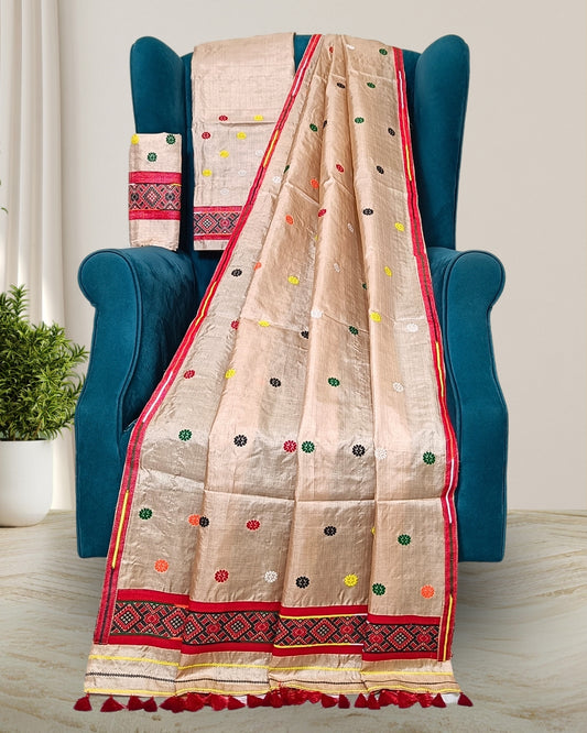 Tussar silk mekhela chadar