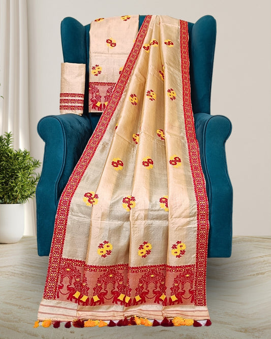 Tussar silk mekhela chadar