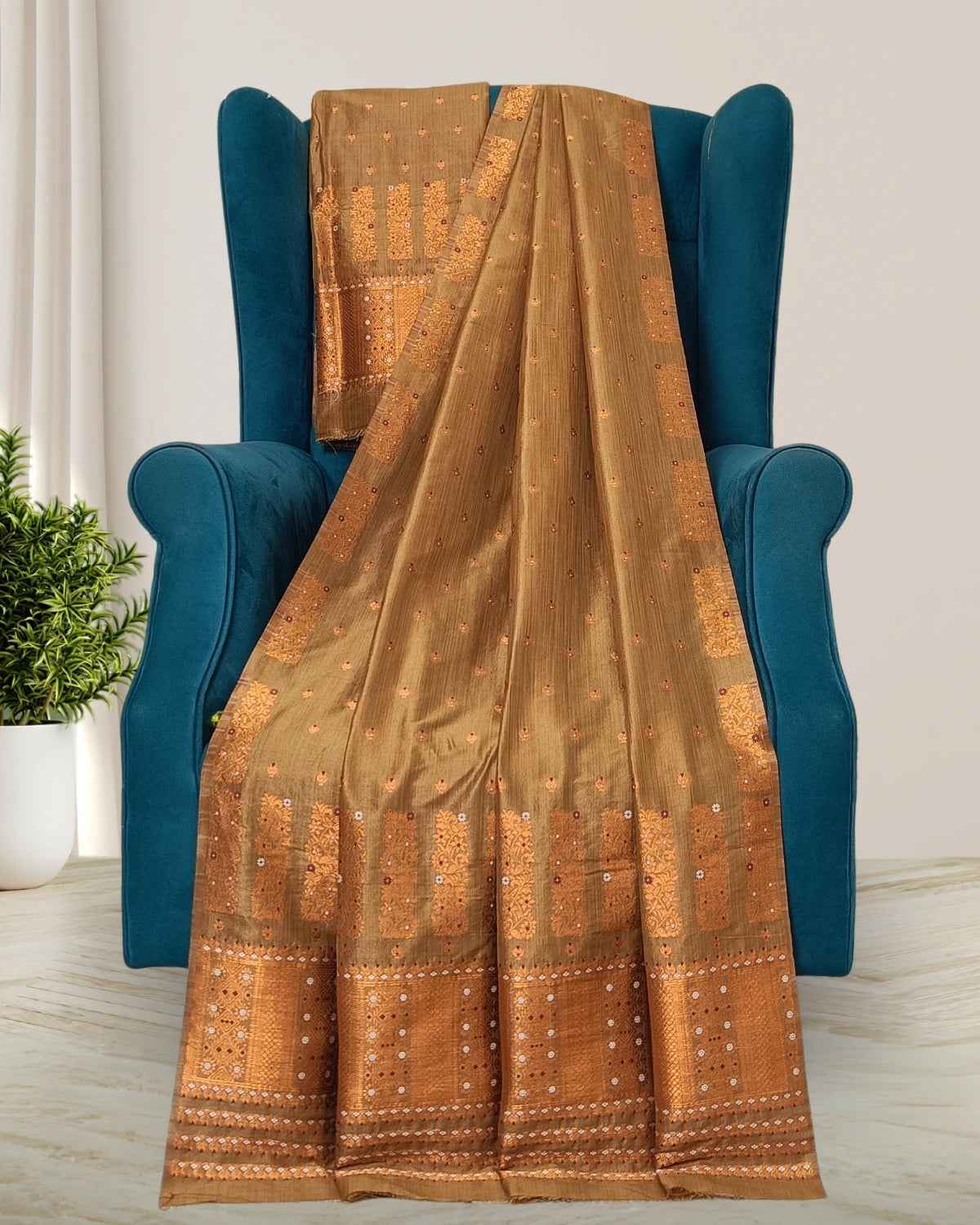 Raw silk mekhela sador