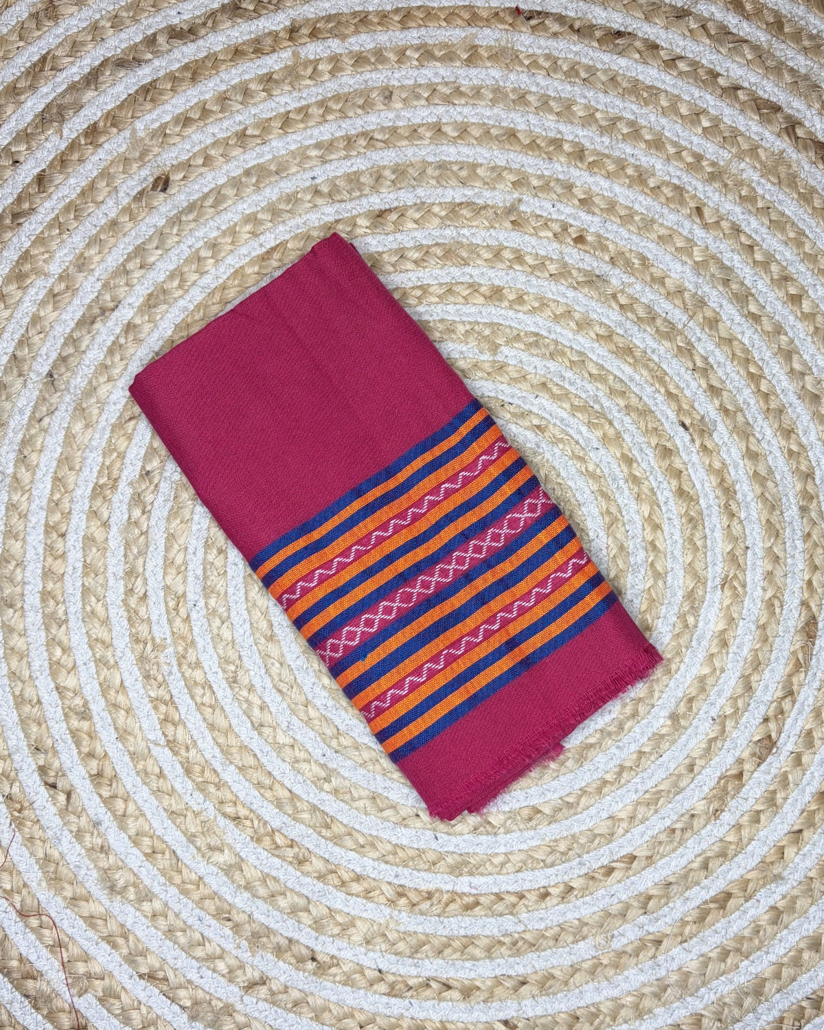 Ribi design Mising mekhela sador -Pink