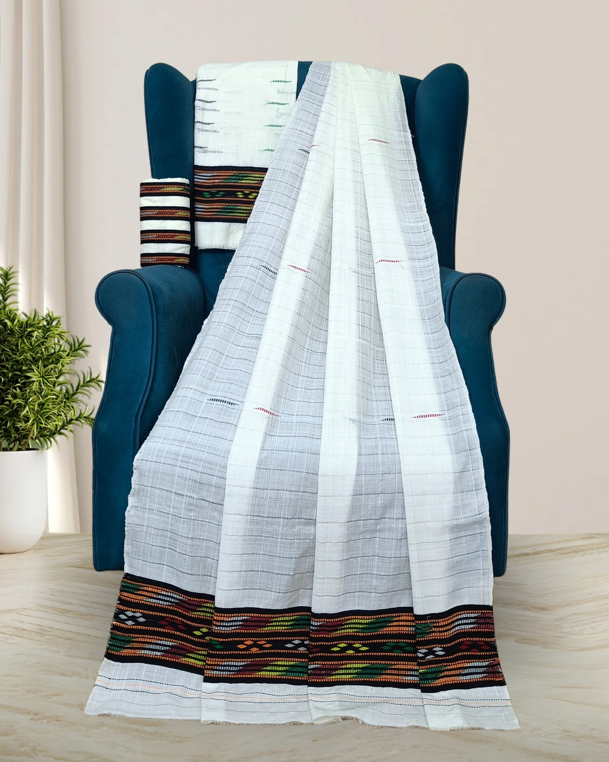 Semi nuni mekhela sador - Black kesh bosa