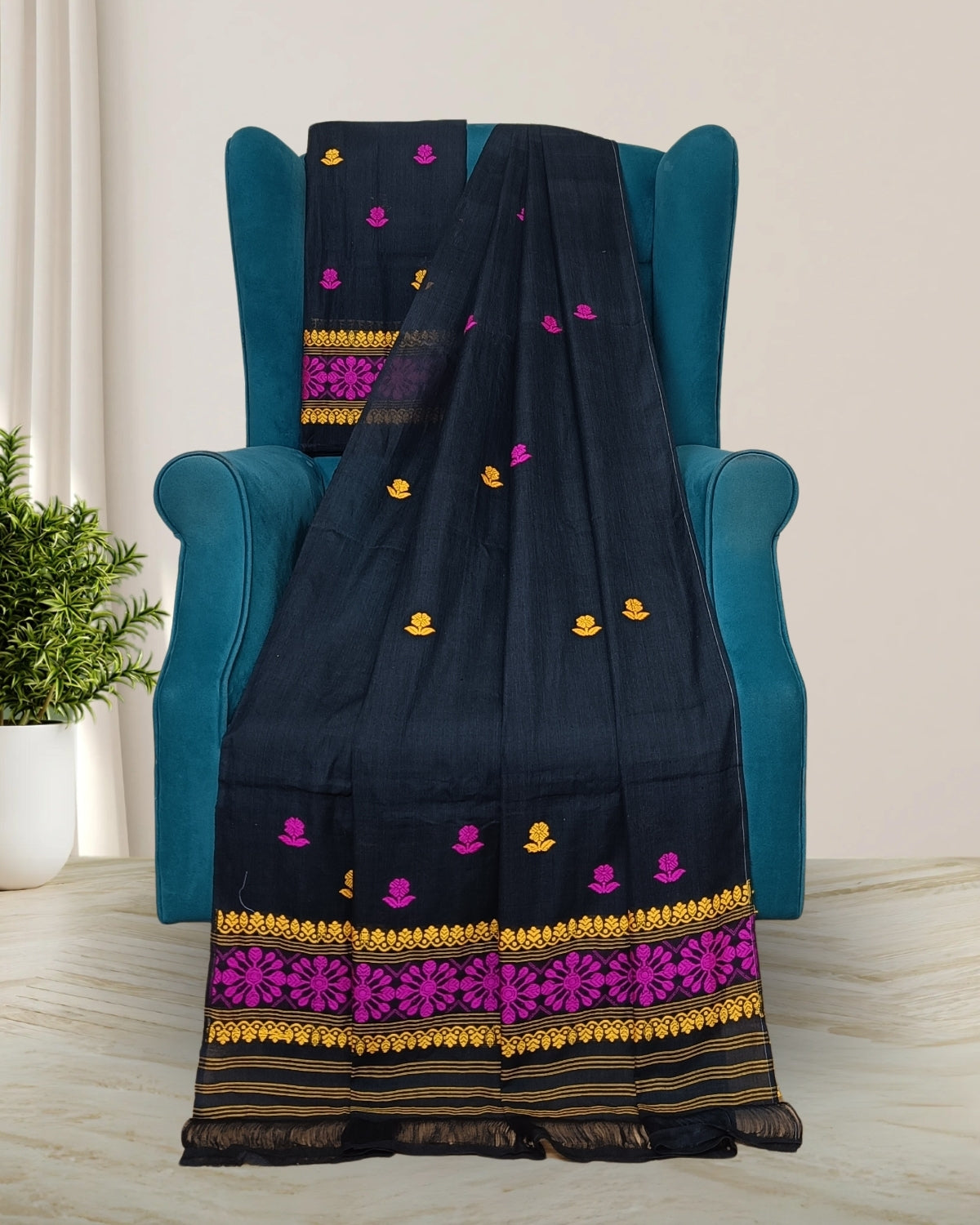 Mercerised cotton mekhela sador