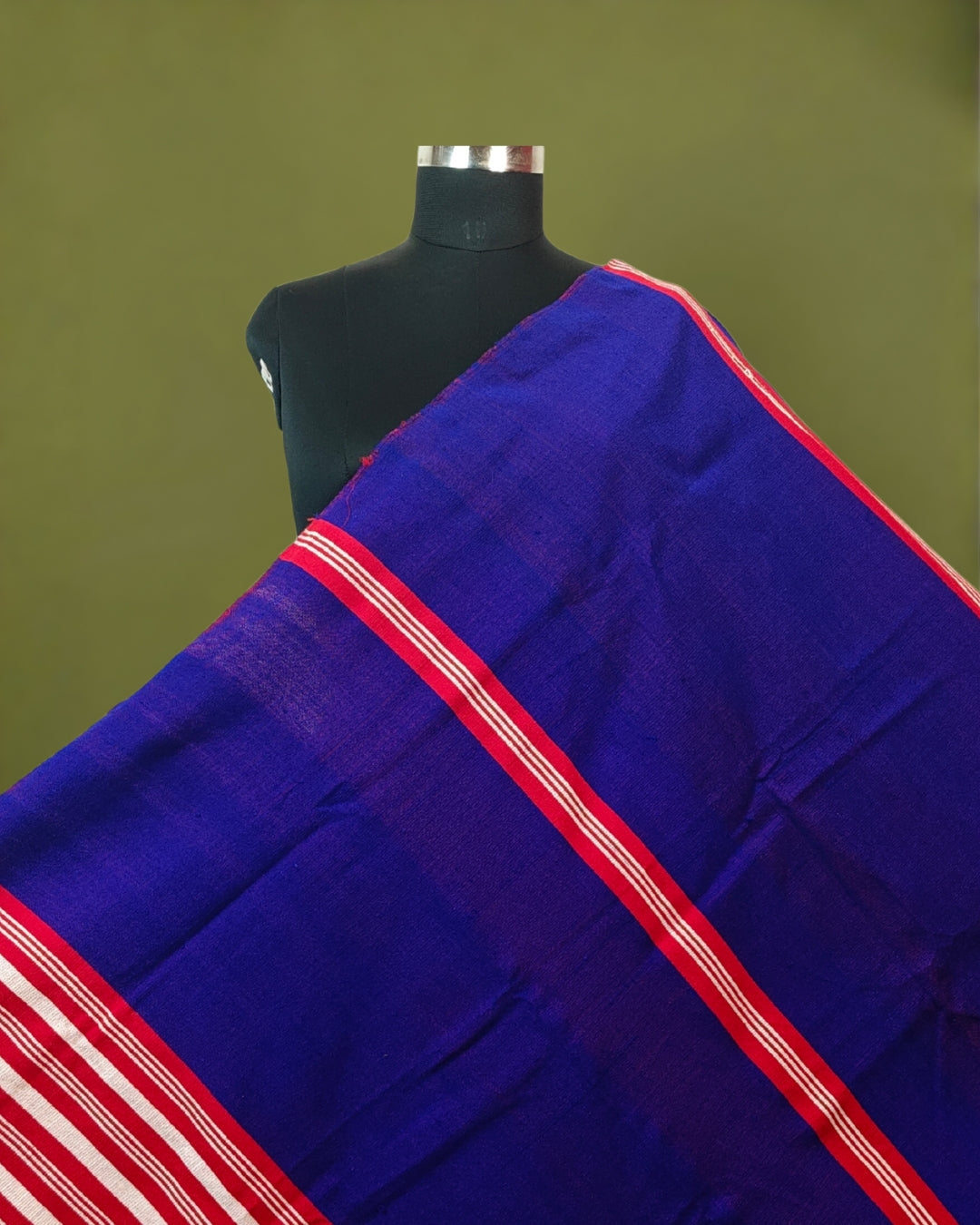 Mising Ribi design woolen Stole - Blue