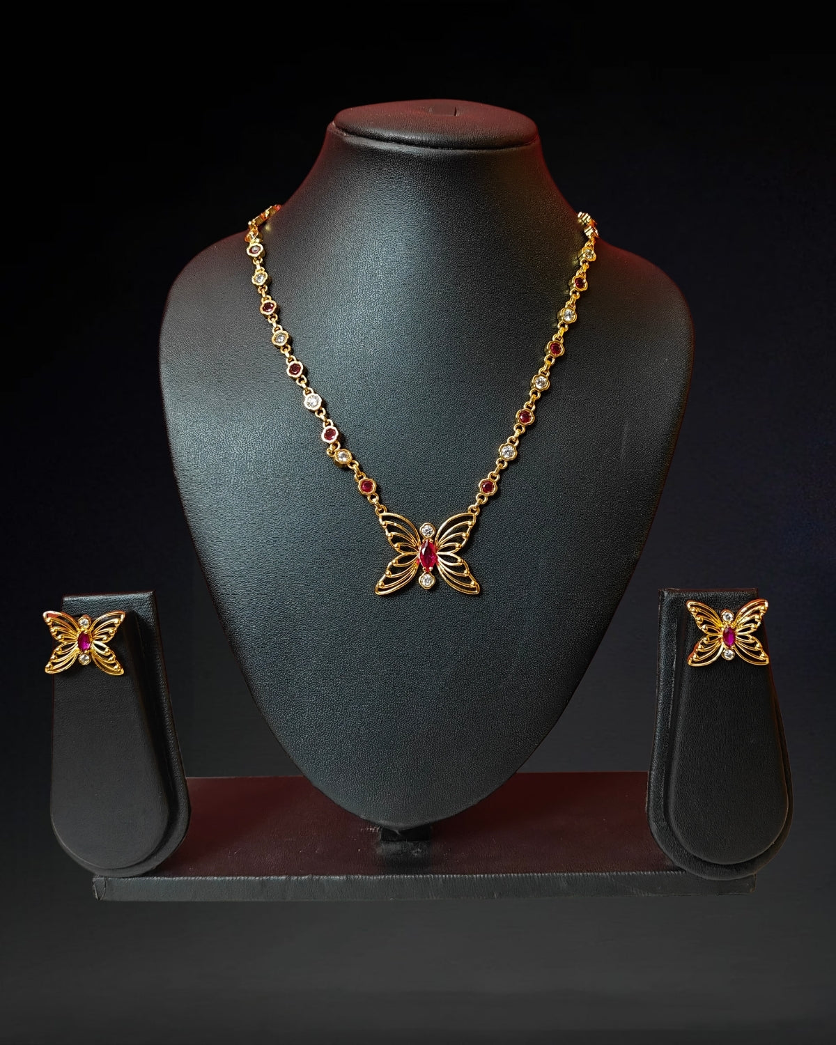 Stone Butterfly jewellery set