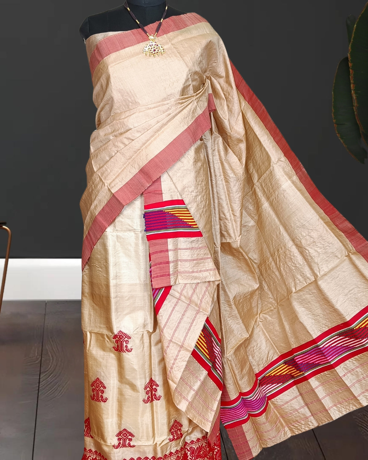 Tussar silk single sador