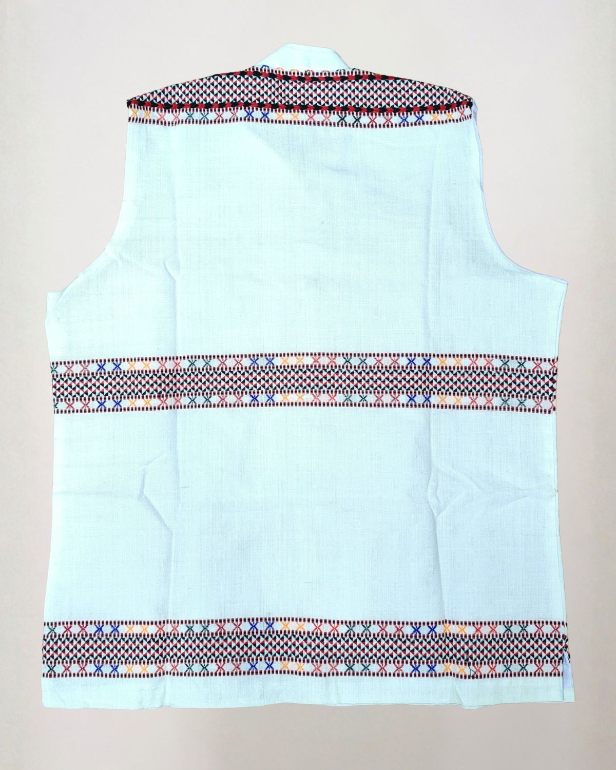 Pure white Mibu galuk - Mising tribal waist coat