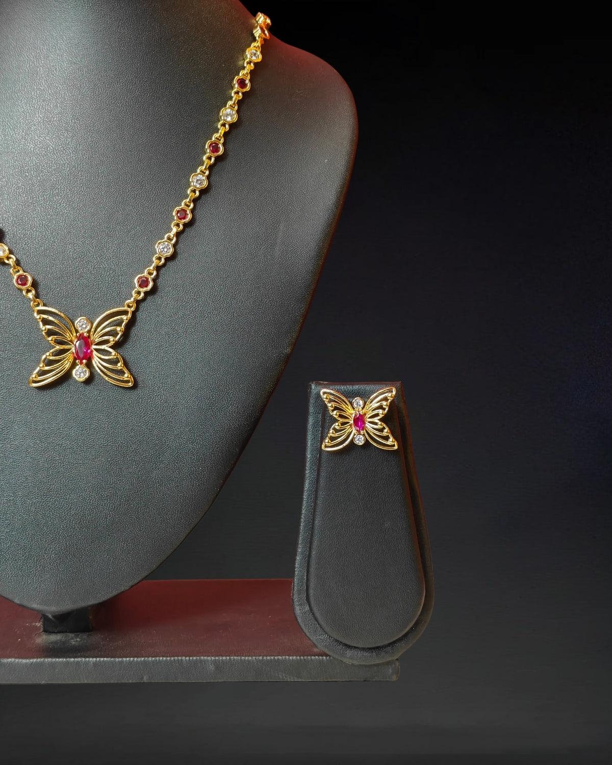 Stone Butterfly jewellery set