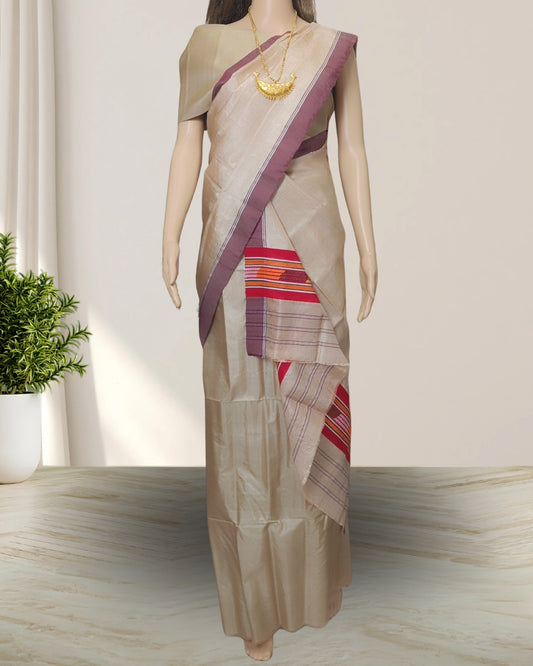 Tussar silk single sador