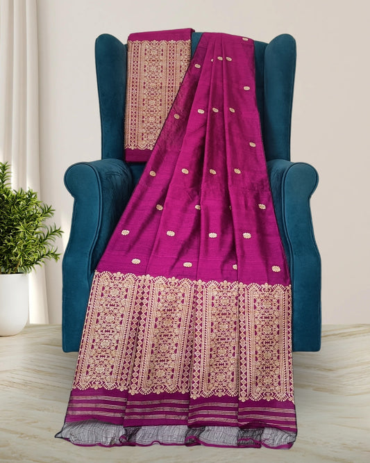 Staple cotton mekhela sador 