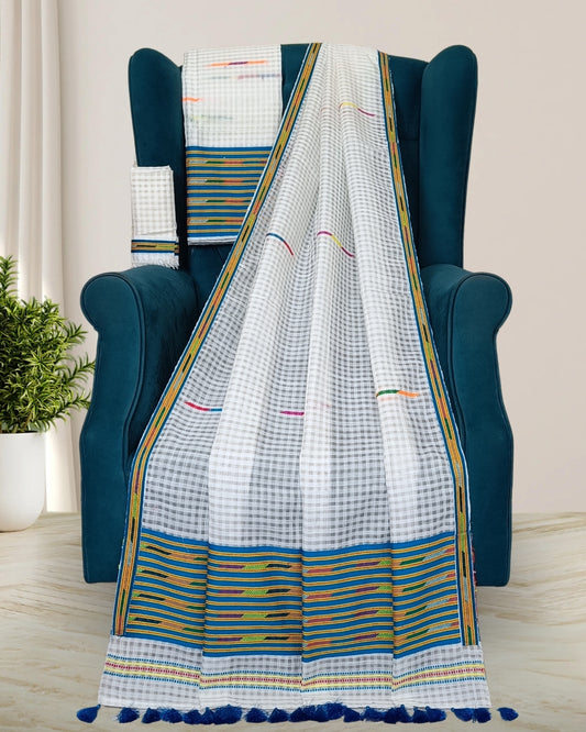 Semi nuni Mising mekhela sador -Green keshbosa