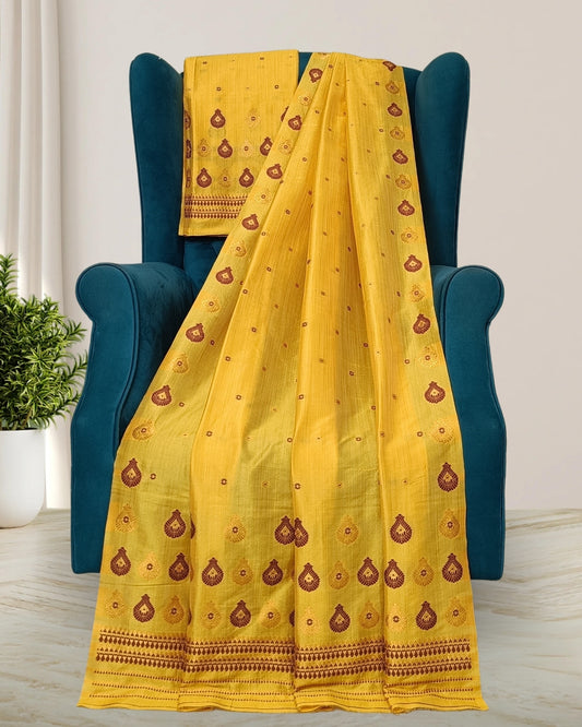 Raw silk mekhela sador