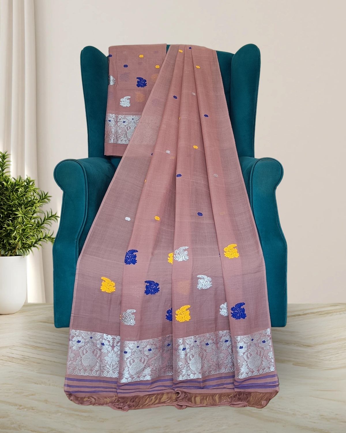 Mercerised cotton mekhela sador