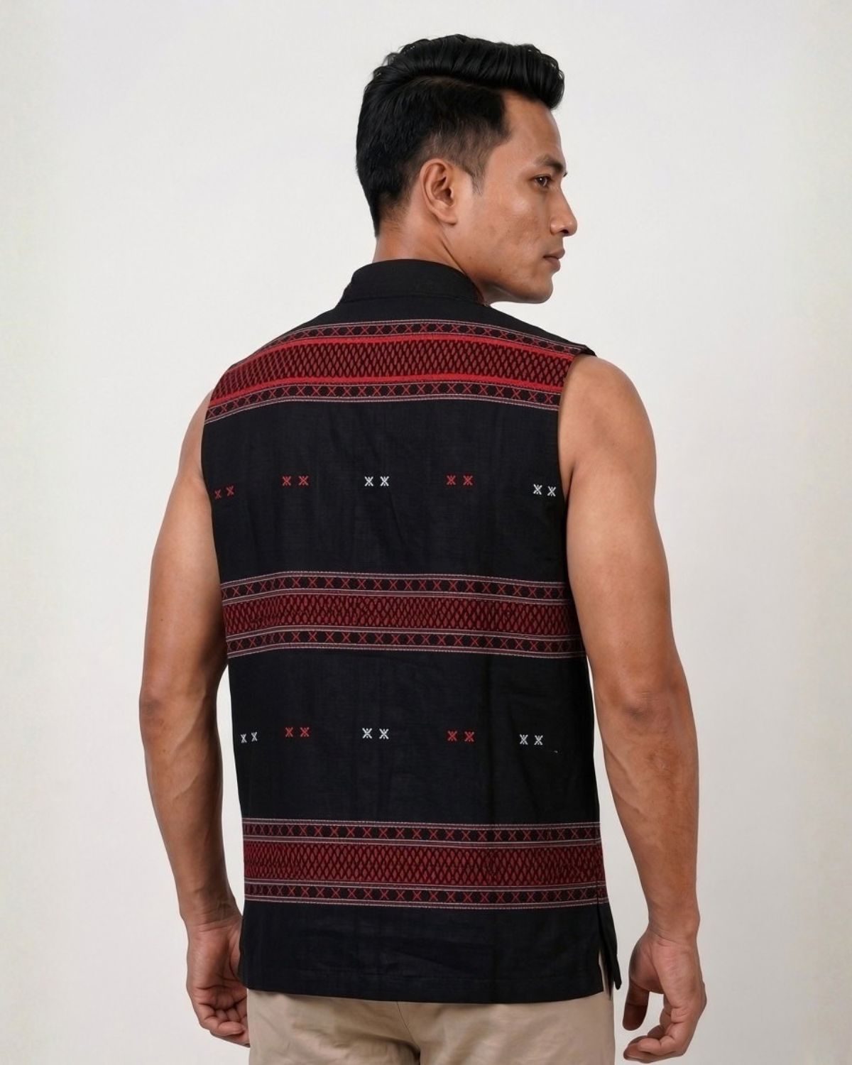 Black Mibu galuk - Mising tribal waist coat