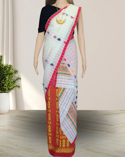 Semi nuni single sador with gos buta motifs