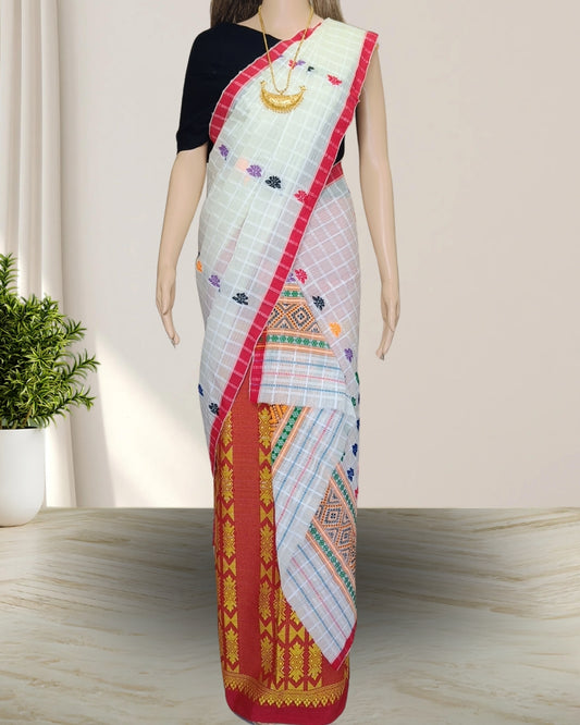 Semi nuni single sador with gos buta motifs